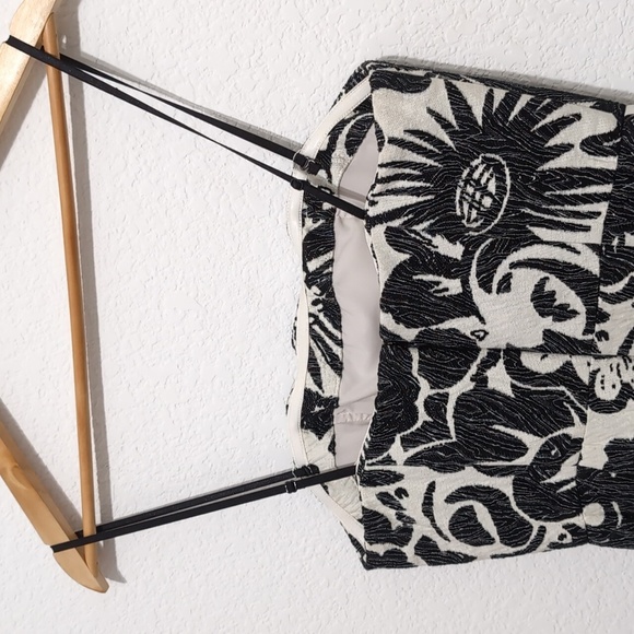 Tracy Reese New York Textured Black and White Floral Cocktail Dress size 0 - Picture 4 of 12